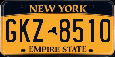 NY license plate GKZ8510