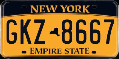 NY license plate GKZ8667