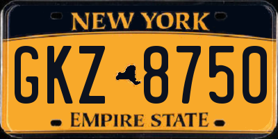 NY license plate GKZ8750