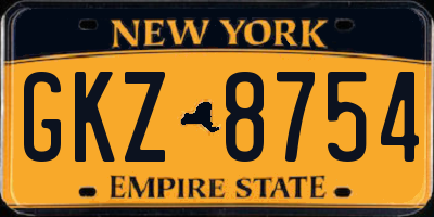 NY license plate GKZ8754