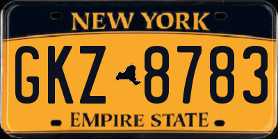 NY license plate GKZ8783