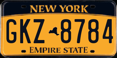 NY license plate GKZ8784