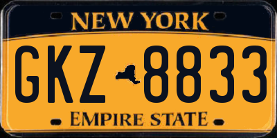 NY license plate GKZ8833