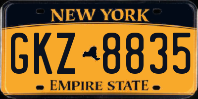 NY license plate GKZ8835