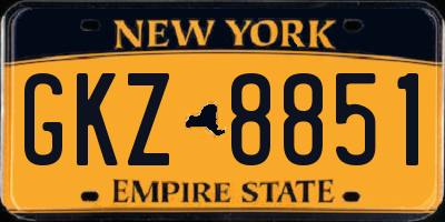 NY license plate GKZ8851