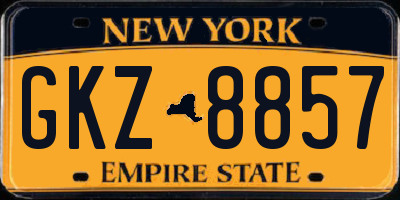 NY license plate GKZ8857