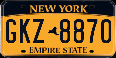 NY license plate GKZ8870