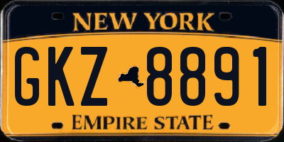 NY license plate GKZ8891