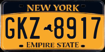 NY license plate GKZ8917