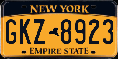 NY license plate GKZ8923