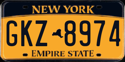 NY license plate GKZ8974
