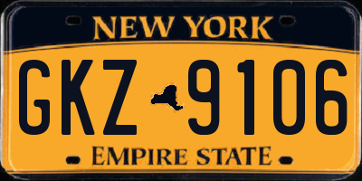 NY license plate GKZ9106