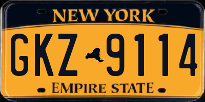 NY license plate GKZ9114