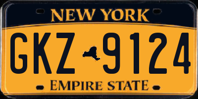 NY license plate GKZ9124