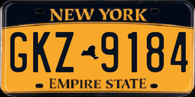 NY license plate GKZ9184