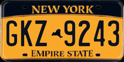 NY license plate GKZ9243