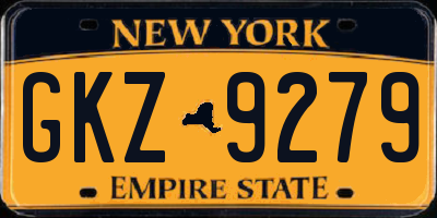 NY license plate GKZ9279