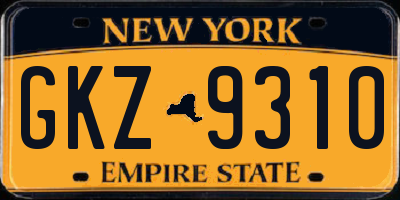 NY license plate GKZ9310