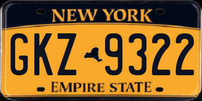 NY license plate GKZ9322