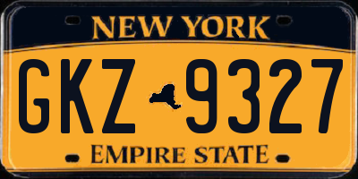 NY license plate GKZ9327