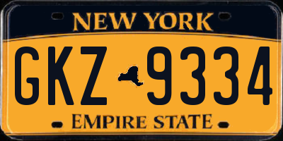 NY license plate GKZ9334