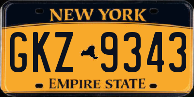 NY license plate GKZ9343