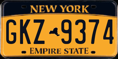 NY license plate GKZ9374