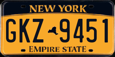 NY license plate GKZ9451