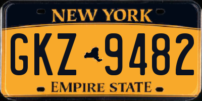 NY license plate GKZ9482