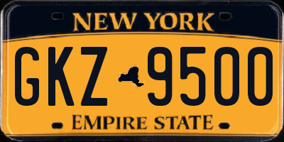 NY license plate GKZ9500
