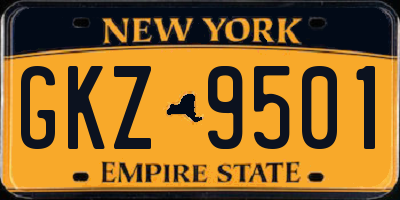 NY license plate GKZ9501