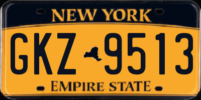 NY license plate GKZ9513