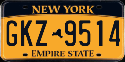NY license plate GKZ9514