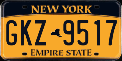 NY license plate GKZ9517