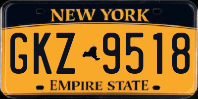 NY license plate GKZ9518
