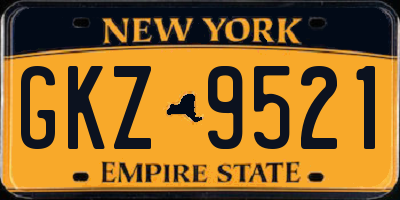 NY license plate GKZ9521