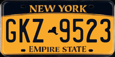 NY license plate GKZ9523