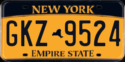NY license plate GKZ9524
