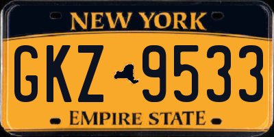 NY license plate GKZ9533