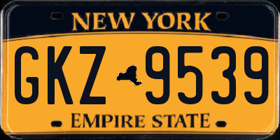 NY license plate GKZ9539