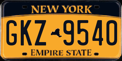 NY license plate GKZ9540