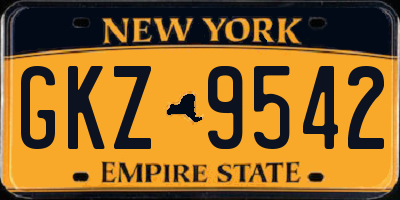 NY license plate GKZ9542