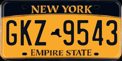 NY license plate GKZ9543