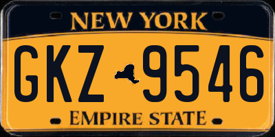 NY license plate GKZ9546