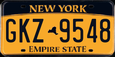 NY license plate GKZ9548