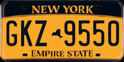 NY license plate GKZ9550
