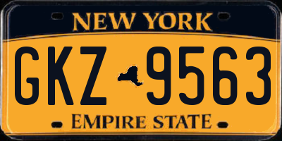 NY license plate GKZ9563
