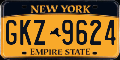 NY license plate GKZ9624