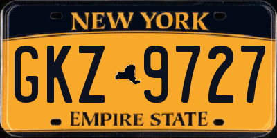 NY license plate GKZ9727