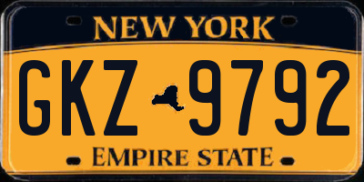 NY license plate GKZ9792